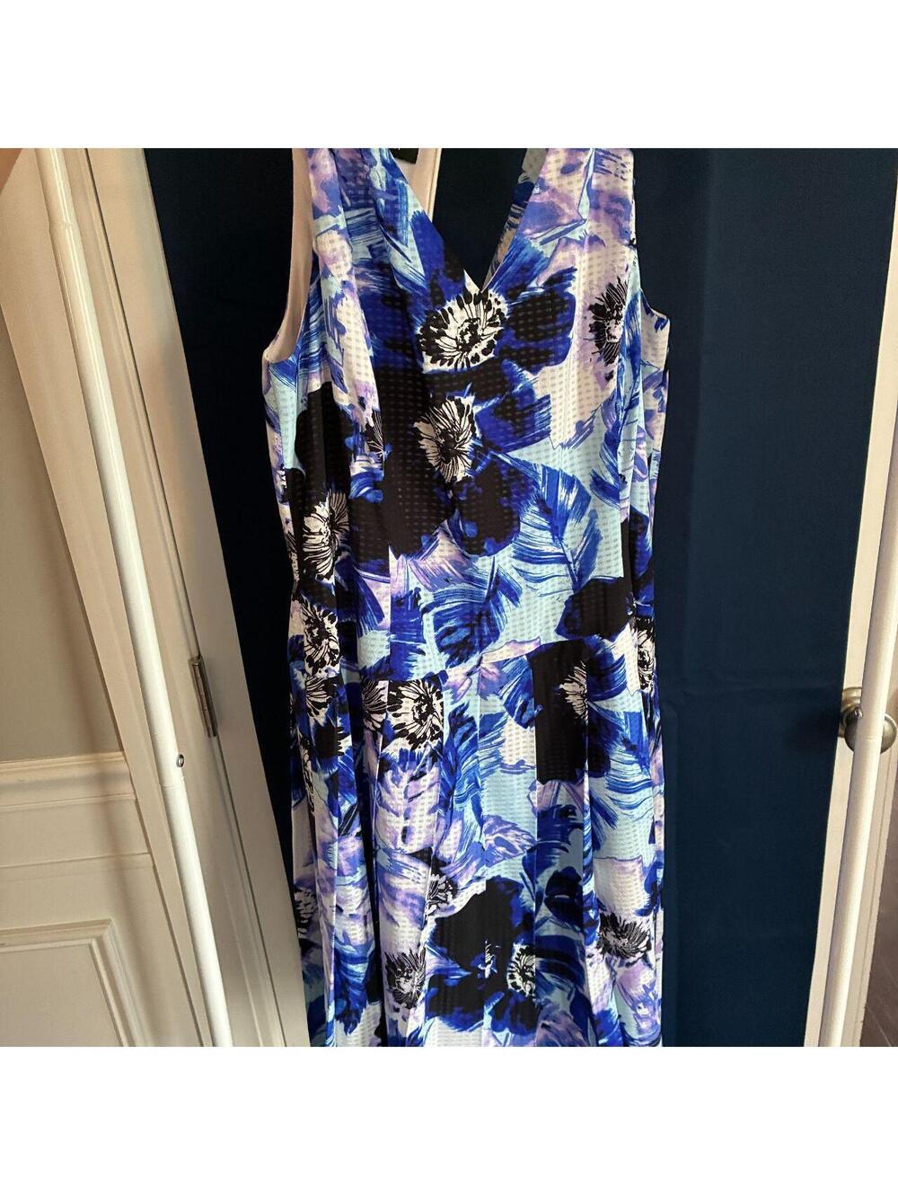 Nine West Women's Blue and Black Work-dress